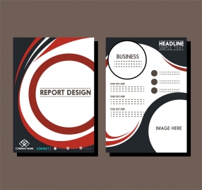 report templates combining curves on white background design