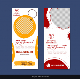 restaurant food discount banner template classical circle checkered