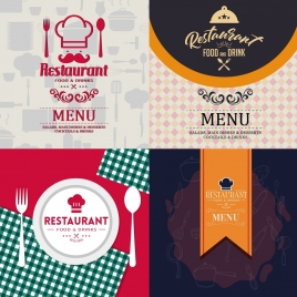 restaurant menu cover templates classical flat design