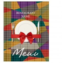 restaurant menu cover with geometry background