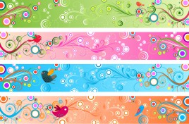 Retro Floral Banners