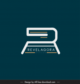 revelagora logo template elegant flat stylized texts lines sketch