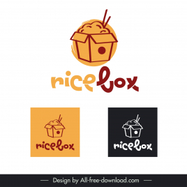 rice box logo template classical geometry