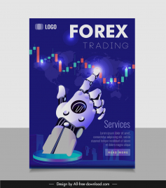 robotic chart forex trading poster 3d design