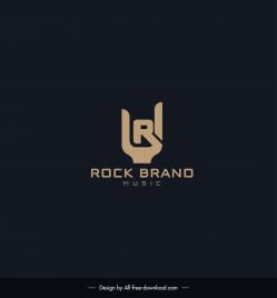 rock music band  logotype flat stylized text hand shape