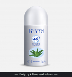 roll on deodorant bottle packaging template aloe vera elegance