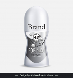 roll on deodorant bottle packaging template elegant contrast molecules