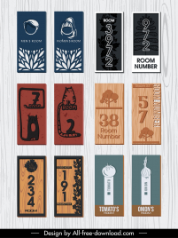room number templates collection classical vertical design