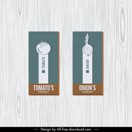 room number templates flat tomato onion design