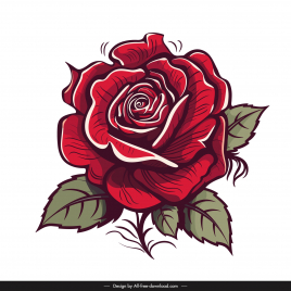 rose design elements handdrawn classic petal