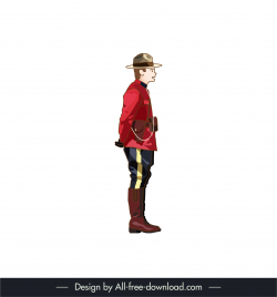 royal canadian mounted police icon standing gesture sketch cartoon character