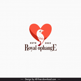 royal ophanage logotype elegant classic dove isolation heart sketch