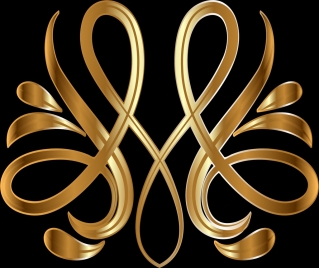 royal symbol template shiny golden seamless curved design