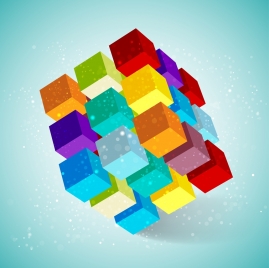 rubikcube icon colorful 3d design