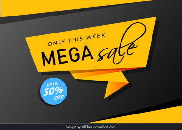sale banner template 3d origami shapes