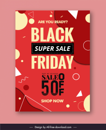sale banner template red geometry decor
