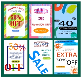 sale banners templates with bright colorful design