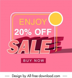 sale poster template pink decor 3d shaded texts