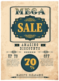 sale poster vector design with vintage style