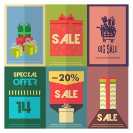 sale posters collection illustration with retro style