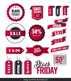sale tags templates colored modern flat 3d shapes