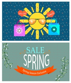 sales banner sets design with seasonal style