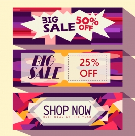 sales banner templates colorful modern decor