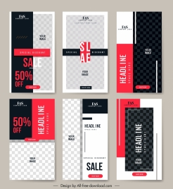 sales leaflet templates elegant black white checkered decor
