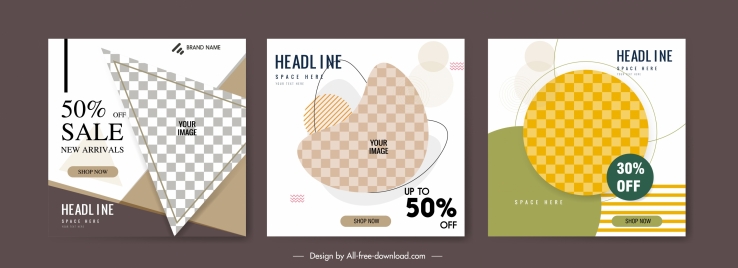 sales poster background templates geometric checkered decor