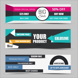 sales promotion banners on modern style background