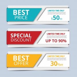 sales promotion banners sets on 3d background