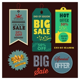 sales tags collection design with various vintage styles