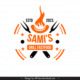 samis grill logo symmetric culinary emblem