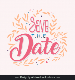 save the date wedding quotes for any speech design elements flat classic leaf texts decor