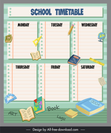 school timetable template education tools elements decor