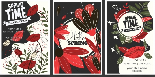 seasonal banner sets spring theme flowers decor