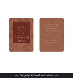 self introduction card template flat classical nature elements