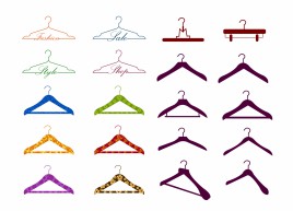 set of different clothes hanger