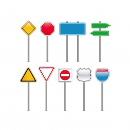 Set of Road Signs