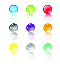 Set of translucent crystal ball