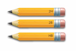 Set of yellow pencils isolated