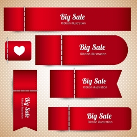 sets of red leather designed sale banners