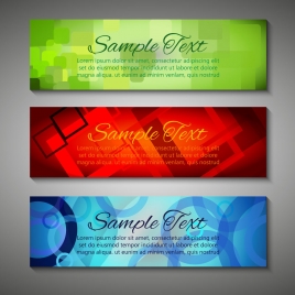 sets of various colorful abstract banners design