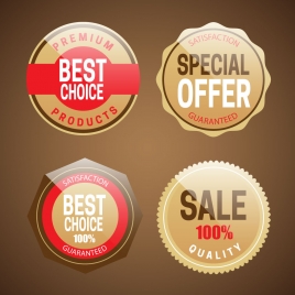 shaped shiny sales promotion icons