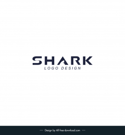 shark logo template flat stylized texts sketch