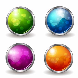 Shiny Buttons Set - Round