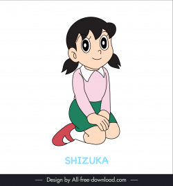 shizuka character icon cute cartoon sketch