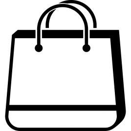 shopping bag sign icon flat contrast black white sketch