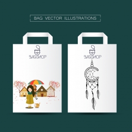 shopping bags design seasonal dream catcher icon decoration