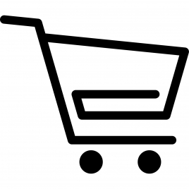 shopping cart sign icon flat black white geometric sketch